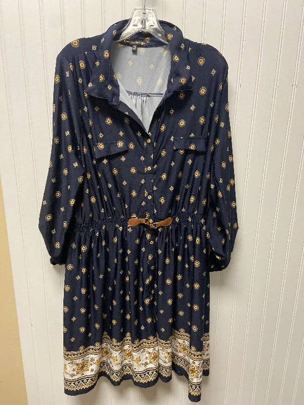 Dress Casual Short By Clothes Mentor In Navy, Size: 2x Tunics Corduroy durable