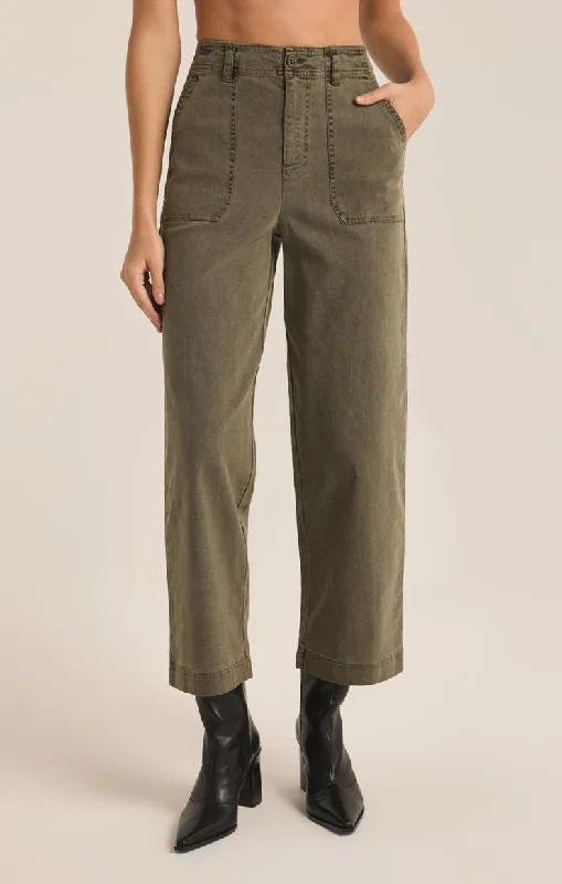 Bobbi Washed Pant High-Waist Trousers