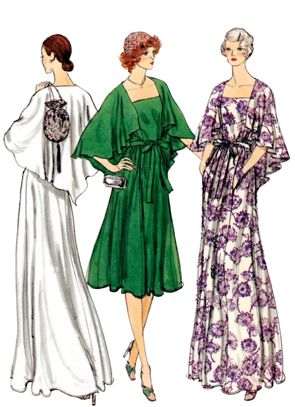 Vogue Sewing Pattern V1947 Misses’ Evening Dress Vintage 1970's Tunics Floral girly
