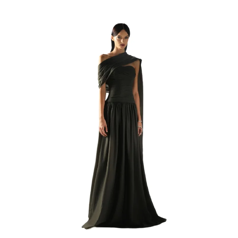 Velvety Couture Women's OULA Dark Forest Dress Shift Classic Vintage