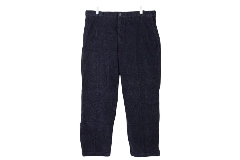 Haggar Blue Corduroy Pants | 38X29 Trendy Wide-Legged Trousers