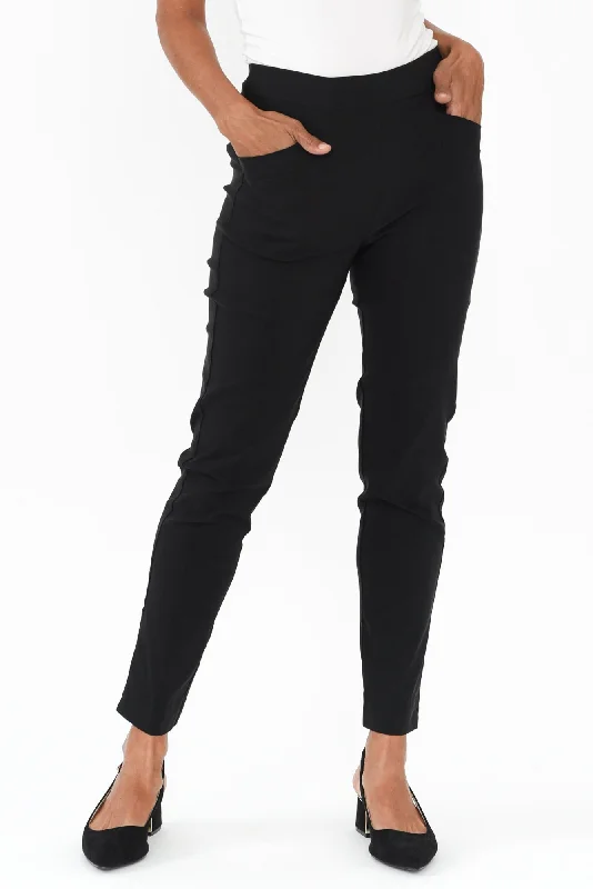 Harbour Black Stretch Pants Elegant Wool Trousers