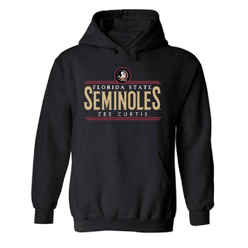 FSU - NCAA Women's Track & Field : Zee Curtis - Classic Fashion Shersey Hooded Sweatshirt Hoodie with Contrast Stitching Detailed Premium FSU - NCAA Women's Track & Field : Zee Curtis - Classic Fashion Shersey Hooded Sweatshirt Hoodie with Contrast Stitching Detailed Premium
