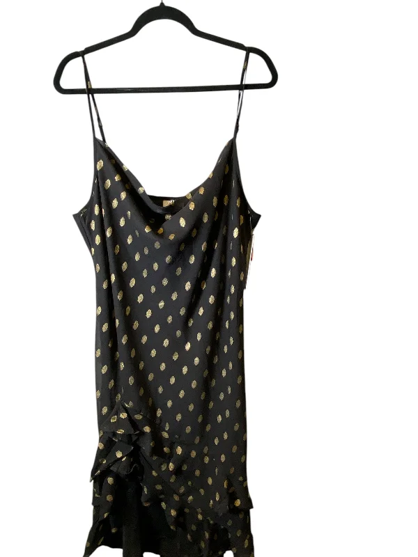 Dress Casual Maxi By Clothes Mentor In Black & Gold, Size: 2x Tunics Distressed trendy
