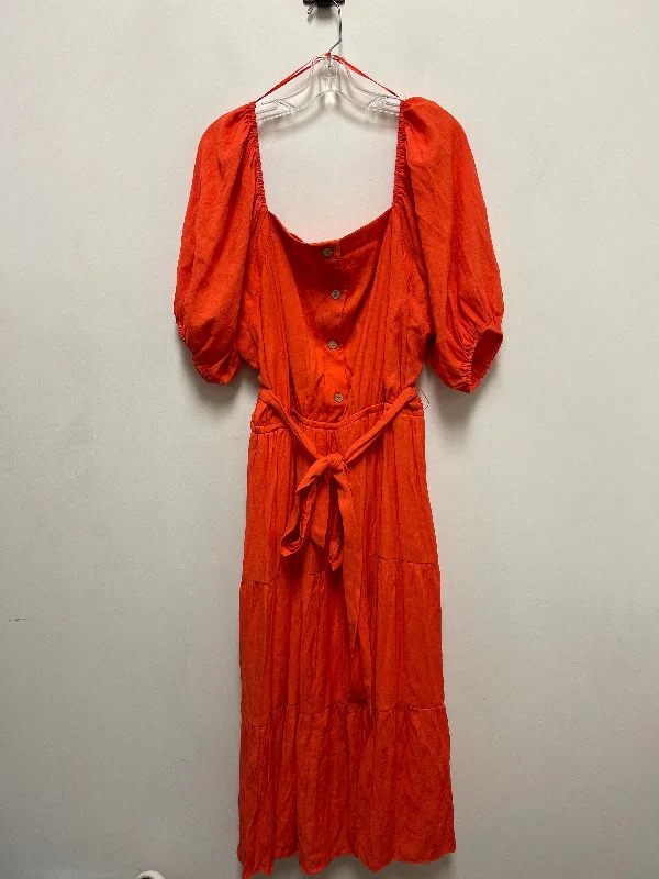 Dress Casual Maxi By Jealous Tomato In Orange, Size: 2x Tunics Spring floral
