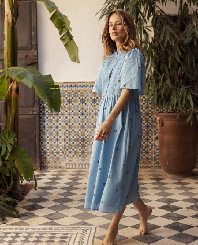 Atelier Reve Olivia Dusk Blue Dress Turtleneck Warm Winter