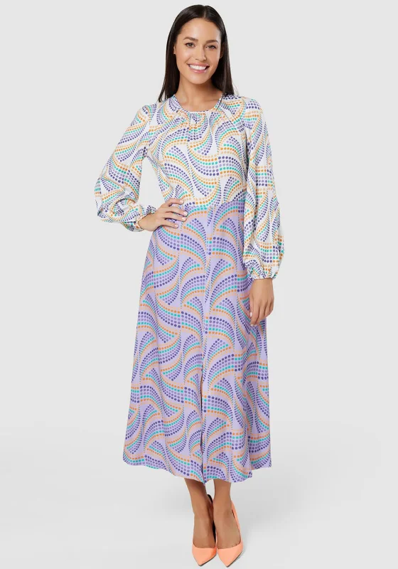 Closet London A-Line Printed Long Dress, Lilac Tunics Favorite customer