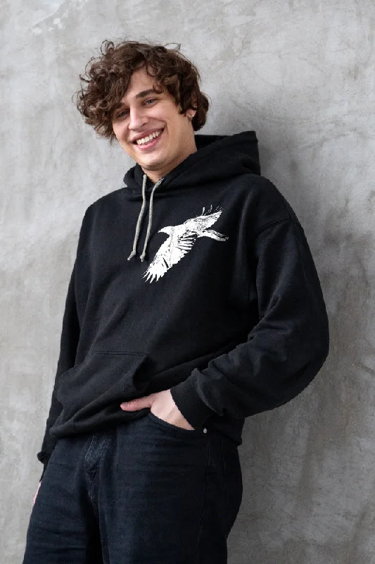 Crow Hoodie (Unisex) Hoodie with Thumb Holes Functional Cozy