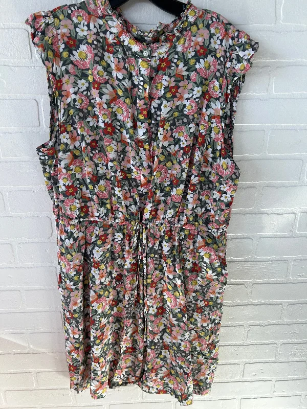 Dress Work By Loft In Grey & Pink, Size: 2x Tunics Sophisticated sleek