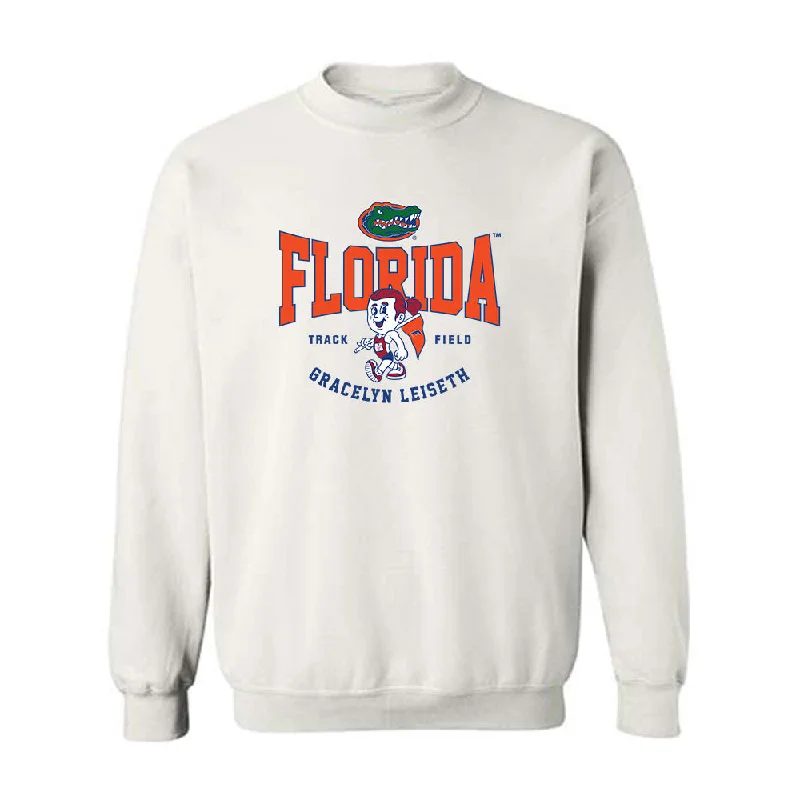Florida - NCAA Women's Track & Field : Gracelyn Leiseth - Fashion Shersey Crewneck Sweatshirt Hoodie with Hem Embroidery Detailed Premium Florida - NCAA Women's Track & Field : Gracelyn Leiseth - Fashion Shersey Crewneck Sweatshirt Hoodie with Hem Embroidery Detailed Premium