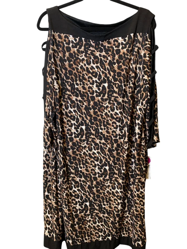 Dress Party Midi By Clothes Mentor In Animal Print, Size: 3x Tunics Chic fashionable