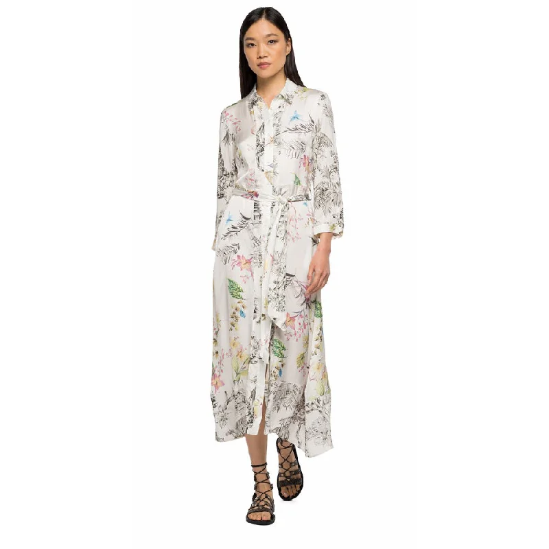 Replay Women's Long Dress Mix All Over Printed Viscose Tunics Sophisticated sleek