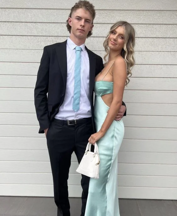 Light Blue Spaghetti Straps Backless Long Party Dress Wedding Guest Dress, DP2060 Cowl Neckline Elegant Light Blue Spaghetti Straps Backless Long Party Dress Wedding Guest Dress, DP2060 Cowl Neckline Elegant