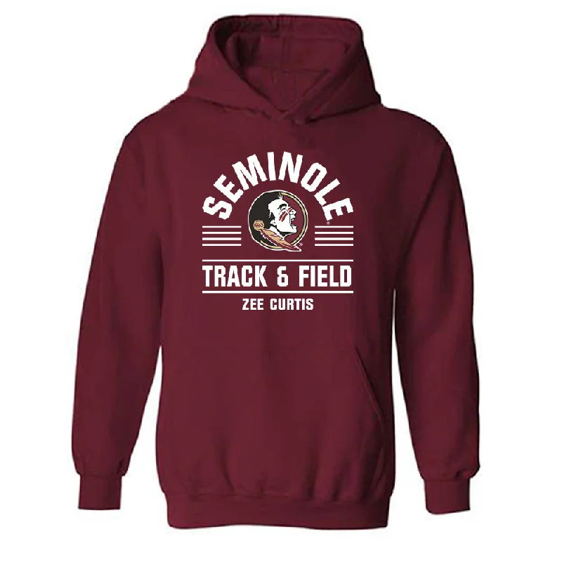 FSU - NCAA Women's Track & Field : Zee Curtis - Classic Fashion Shersey Hooded Sweatshirt Hoodie with Earth Tones Natural Calm