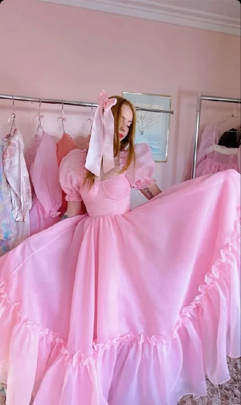 Vintage Pink A-line Prom Dress,Pink Birthday Party Dress cc1339 Tunics Evening elegant Vintage Pink A-line Prom Dress,Pink Birthday Party Dress cc1339 Tunics Evening elegant