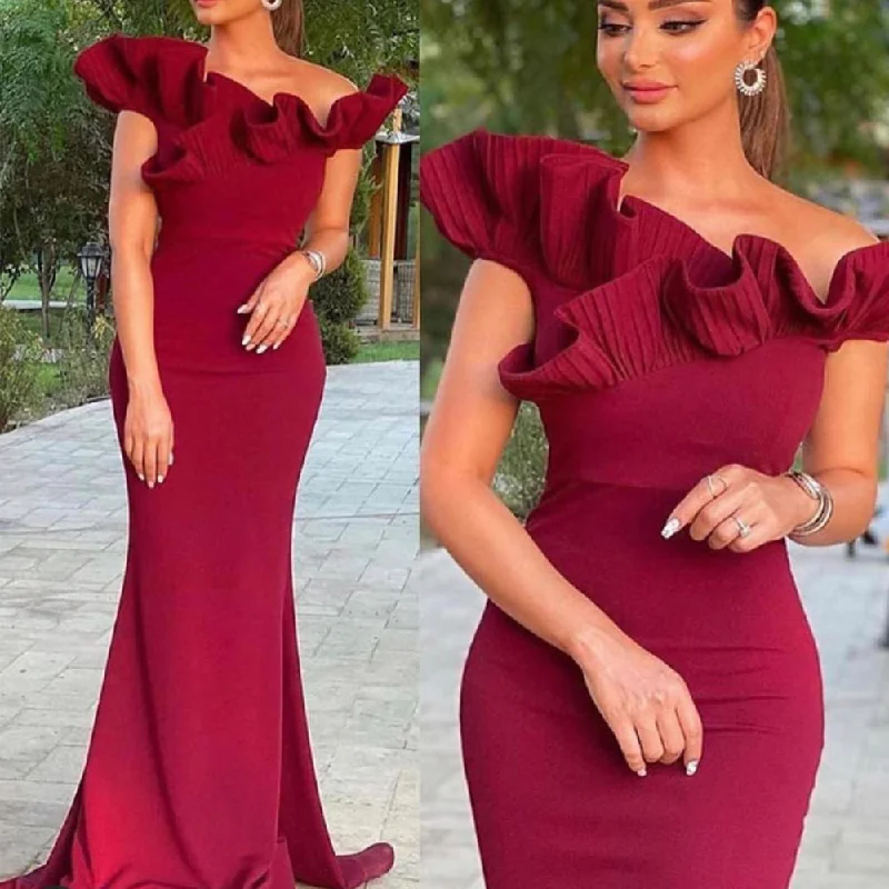 burgundy simple evening dresses long dubai arabic mermaid modest elegant formal party dresses robe de soiree Tunics Floral girly burgundy simple evening dresses long dubai arabic mermaid modest elegant formal party dresses robe de soiree Tunics Floral girly