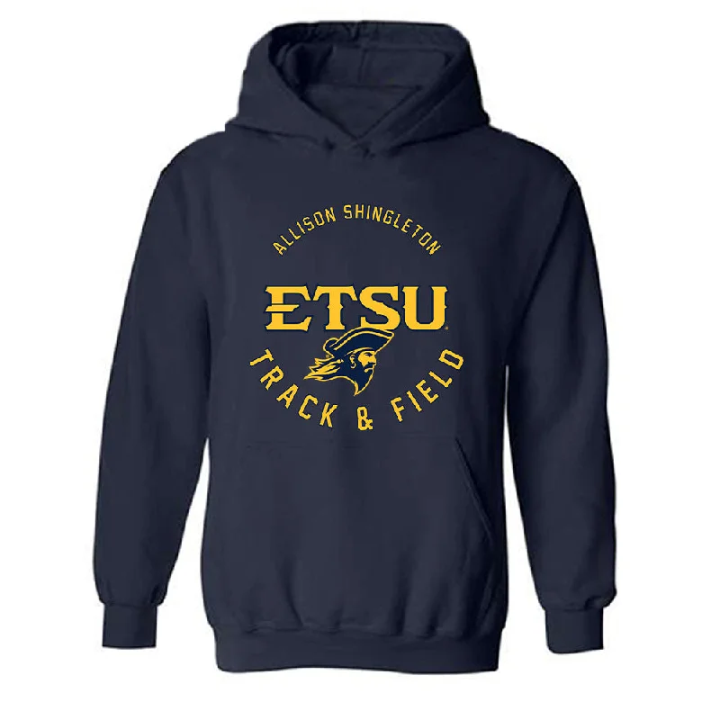 East Tennessee State - NCAA Women's Track & Field : Allison Shingleton - Classic Fashion Shersey Hooded Sweatshirt Hoodie with Sequins Glamorous Eye-catching East Tennessee State - NCAA Women's Track & Field : Allison Shingleton - Classic Fashion Shersey Hooded Sweatshirt Hoodie with Sequins Glamorous Eye-catching