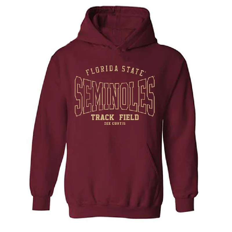 FSU - NCAA Women's Track & Field : Zee Curtis - Classic Fashion Shersey Hooded Sweatshirt Hoodie with Pastel Soft Subtle
