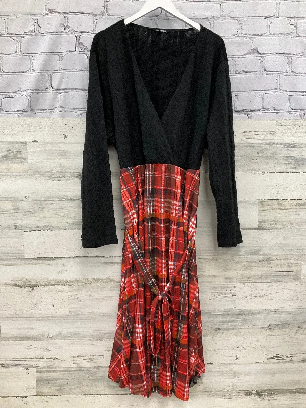Dress Casual Short By Clothes Mentor In Black & Red, Size: 3x Tunics Wedding white