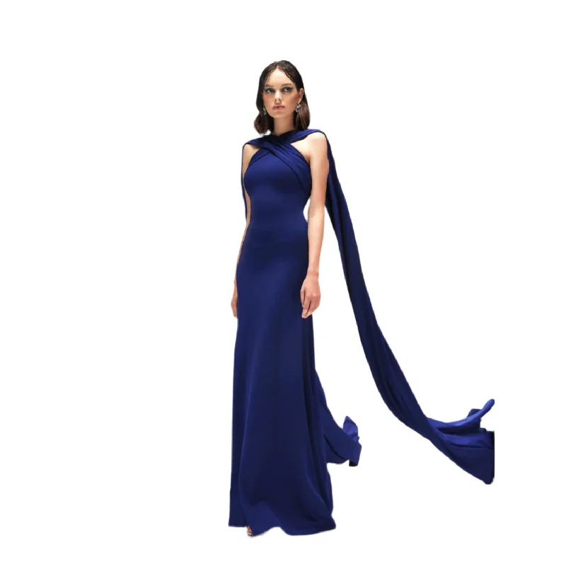 Velvety Couture Women's CALIN Magnetic Blue Dress Tunics Formal black