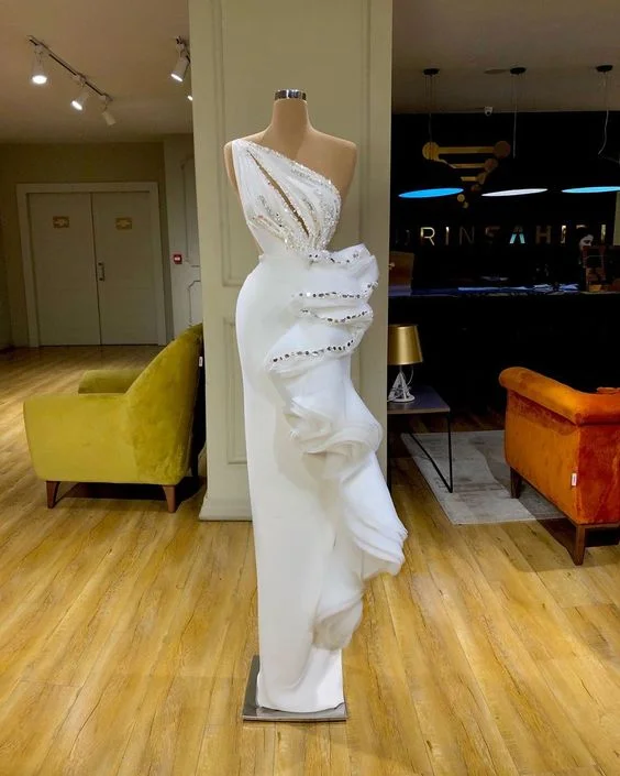white elegant evening dresses long beaded modest mermaid one shoulder formal party dresses vestidos de fiesta Tunics Stylish elegant white elegant evening dresses long beaded modest mermaid one shoulder formal party dresses vestidos de fiesta Tunics Stylish elegant