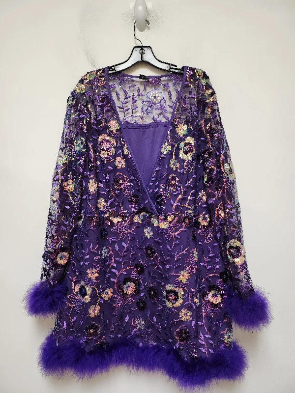 Dress Casual Short By Clothes Mentor In Purple, Size: 4x Tunics Formal black