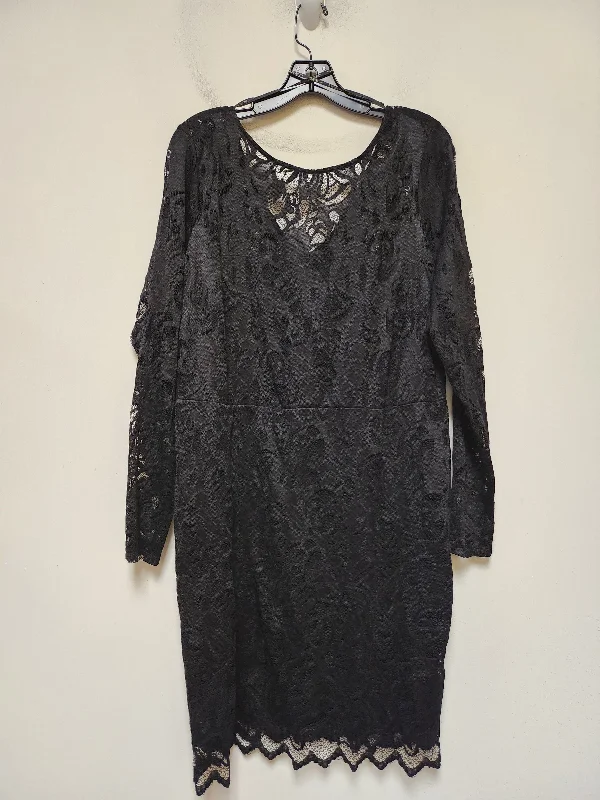 Dress Casual Short By Forever 21 In Black, Size: 2x Tunics Evening elegant