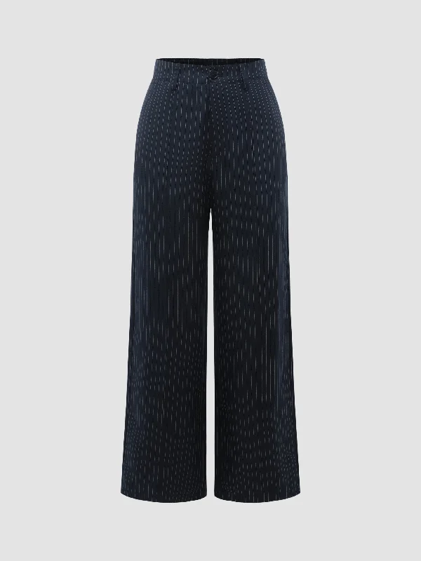 Striped Pants for Women Classic Pleated Pants