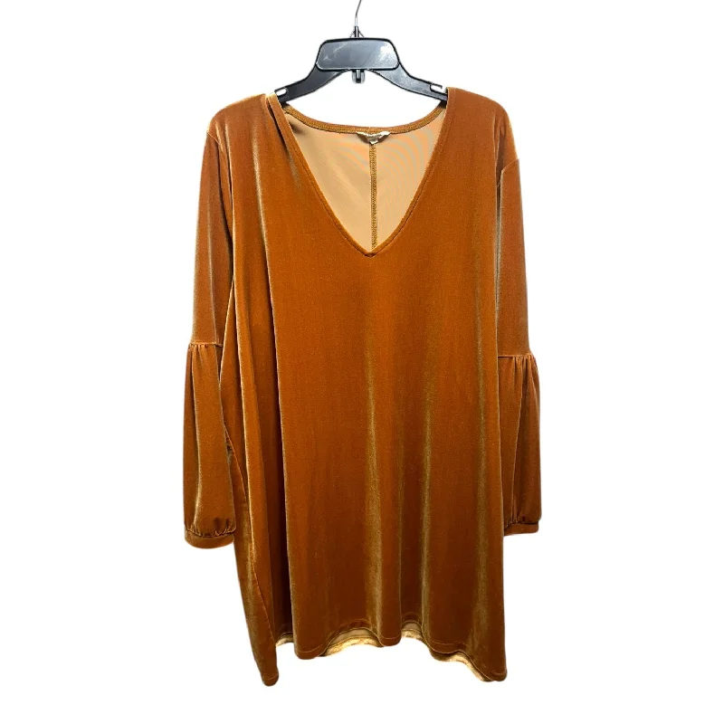 Velvet Dress Casual Short By Madewell In Gold, Size: 3x A-Line Day Work