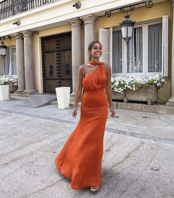 Elegant One Shoulder Classy Long Party Dress Wedding Guest Dress,DP1980 Tunics Distressed trendy Elegant One Shoulder Classy Long Party Dress Wedding Guest Dress,DP1980 Tunics Distressed trendy