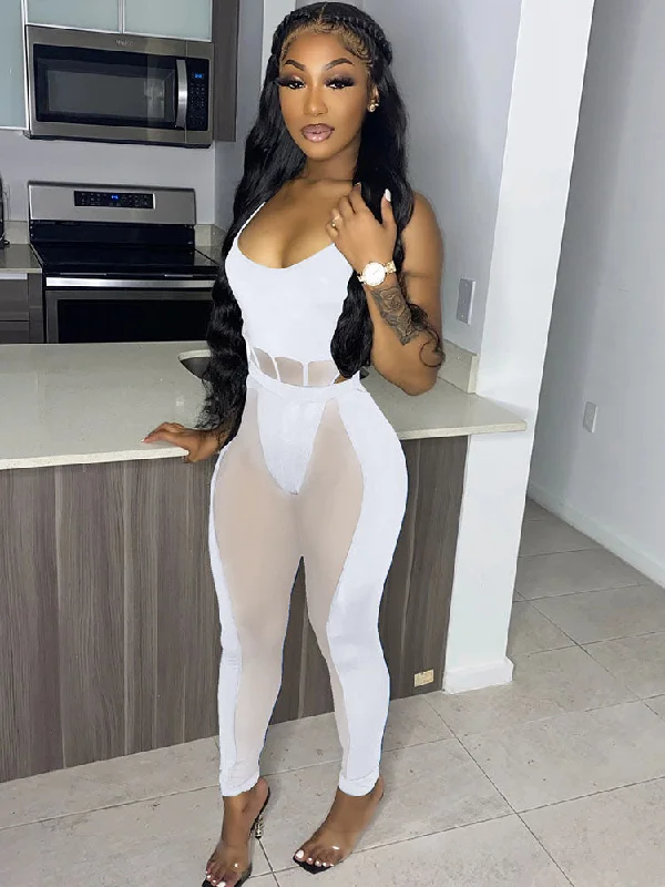 Two Piece Sleeveless Top & Long Pant Outfits Cozy Jogger Leggings