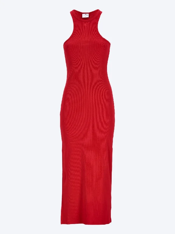 Scuba 90s rib long dress Tunics Summer linen