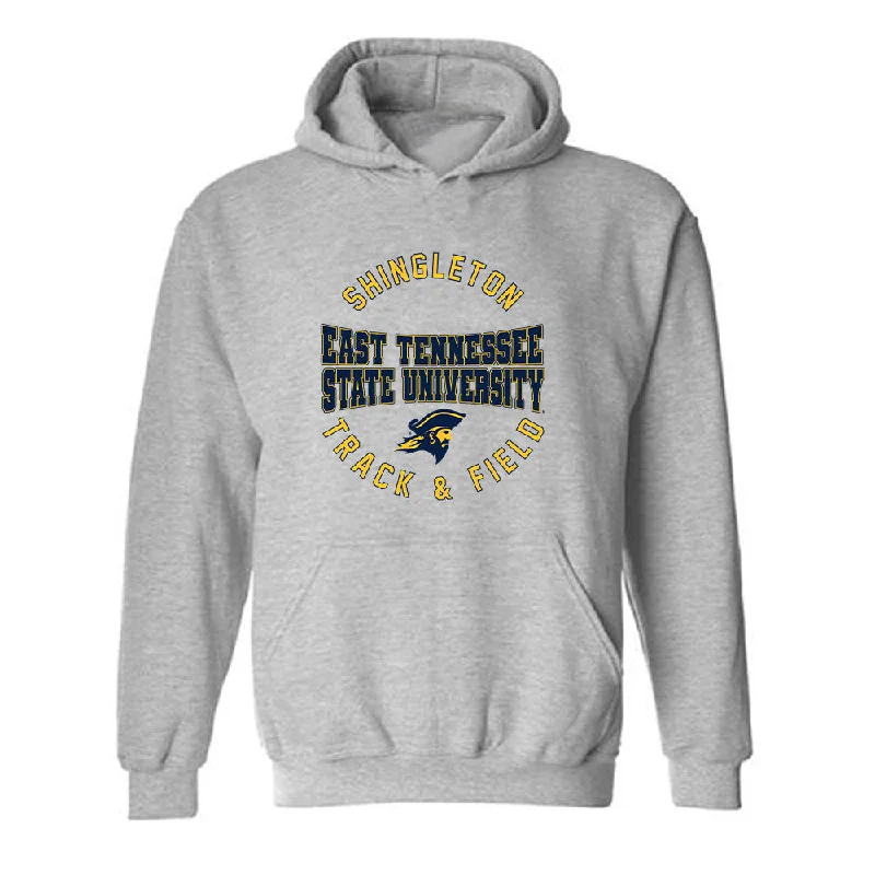East Tennessee State - NCAA Women's Track & Field : Allison Shingleton - Classic Fashion Shersey Hooded Sweatshirt Hoodie with Emblem Brand Identity East Tennessee State - NCAA Women's Track & Field : Allison Shingleton - Classic Fashion Shersey Hooded Sweatshirt Hoodie with Emblem Brand Identity