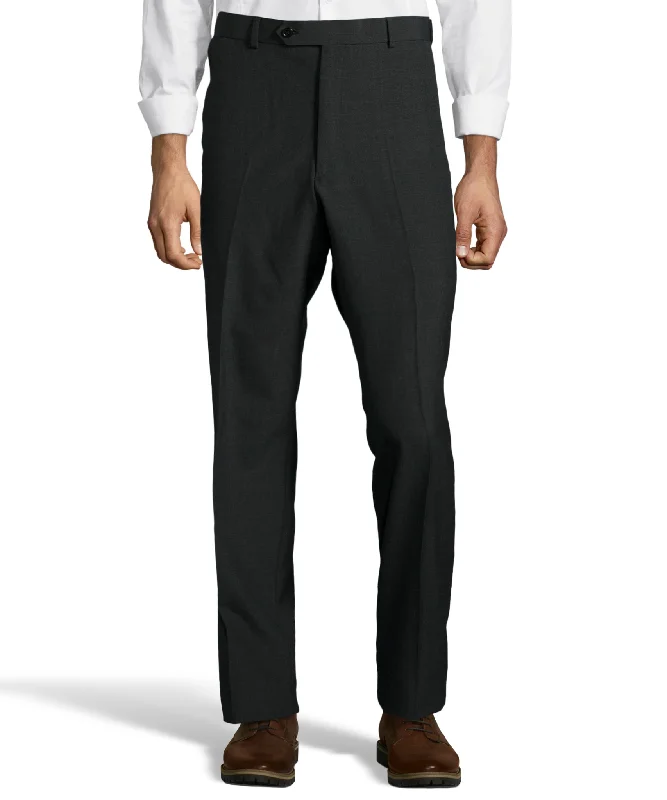 Palm Beach Wool/Poly Charcoal Flat Front Expander Pant Formal Stretch Pants