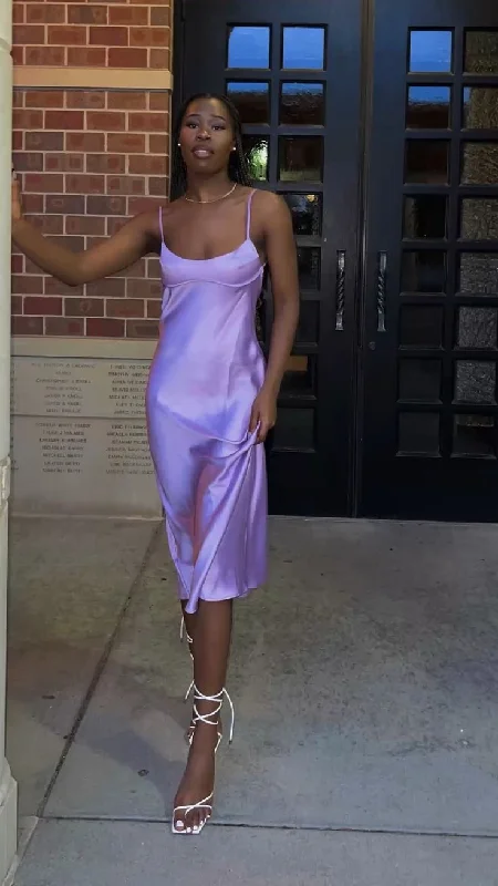 Lilac Straps Tea Length Black Girl Party Dress Wedding Guest Dress,DP1897 Tunics Essential wardrobe Lilac Straps Tea Length Black Girl Party Dress Wedding Guest Dress,DP1897 Tunics Essential wardrobe