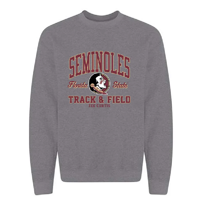 FSU - NCAA Women's Track & Field : Zee Curtis - Classic Fashion Shersey Crewneck Sweatshirt Hoodie with Frayed Bohemian Relaxed FSU - NCAA Women's Track & Field : Zee Curtis - Classic Fashion Shersey Crewneck Sweatshirt Hoodie with Frayed Bohemian Relaxed