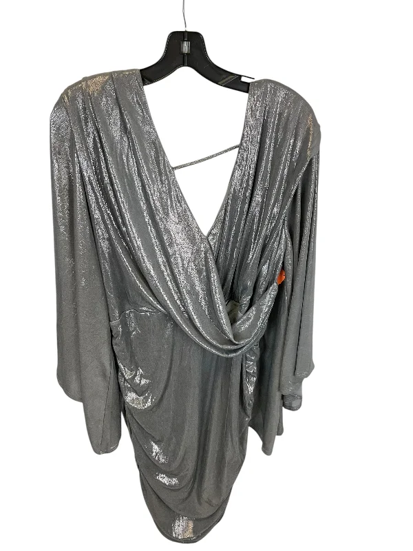 Dress Party Short By Clothes Mentor In Silver, Size: 3x Tunics Bestseller popular
