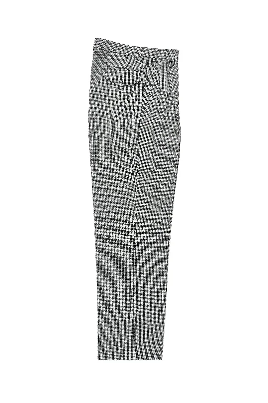 Black and White Check Wide Leg Wool Dress Pant Elegant Wool Trousers