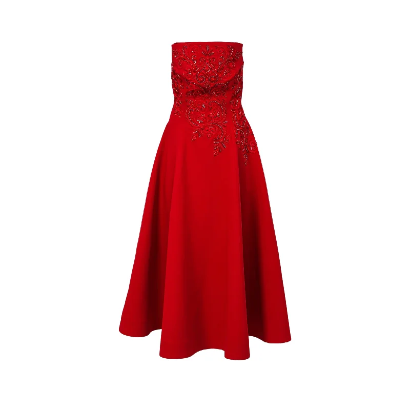 Mijade Fashion Women's Red Dress Tunics Handmade artisanal