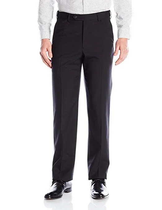 Palm Beach Wool/Poly Black Flat Front Expander Pant Big and Tall Cozy Maternity Pants