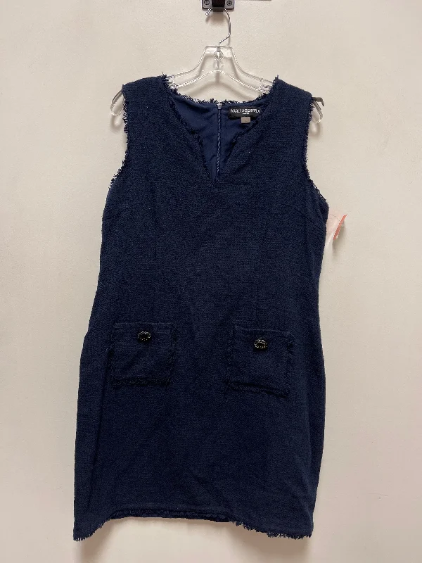 Dress Casual Midi By Karl Lagerfeld In Navy, Size: 1x Tunics Essential wardrobe