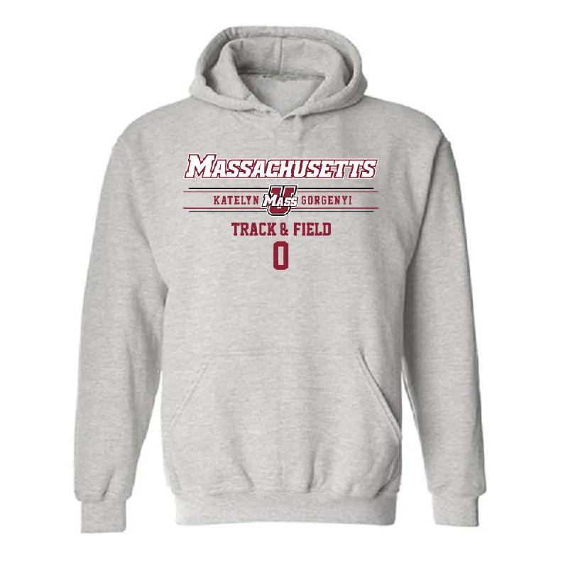 UMass - NCAA Women's Track & Field : katelyn Gorgenyi - Classic Fashion Shersey Hooded Sweatshirt Hoodie with Elastic Cuffs Stretchable Comfortable