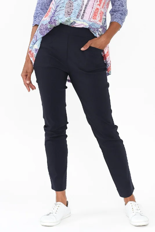 Harbour Navy Stretch Pants High-Waist Jogger Pants