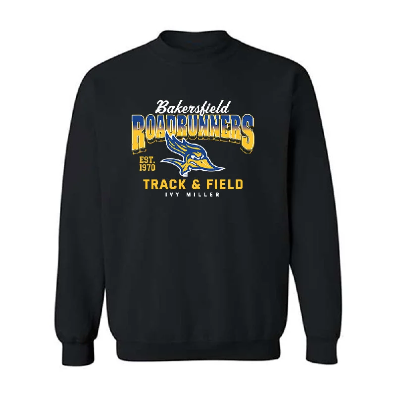 CSU Bakersfield - NCAA Women's Track & Field : Ivy Miller - Classic Fashion Shersey Crewneck Sweatshirt Hoodie with Rhinestones Sparkly Elegant CSU Bakersfield - NCAA Women's Track & Field : Ivy Miller - Classic Fashion Shersey Crewneck Sweatshirt Hoodie with Rhinestones Sparkly Elegant