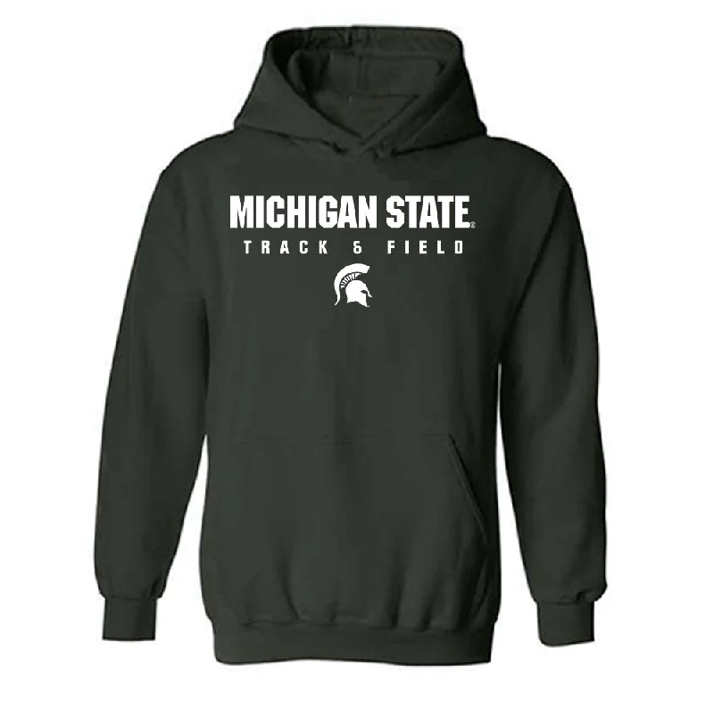 Michigan State - NCAA Women's Track & Field : Maley Roberts - Classic Shersey Hooded Sweatshirt Hoodie with Applique Textured Unique Michigan State - NCAA Women's Track & Field : Maley Roberts - Classic Shersey Hooded Sweatshirt Hoodie with Applique Textured Unique