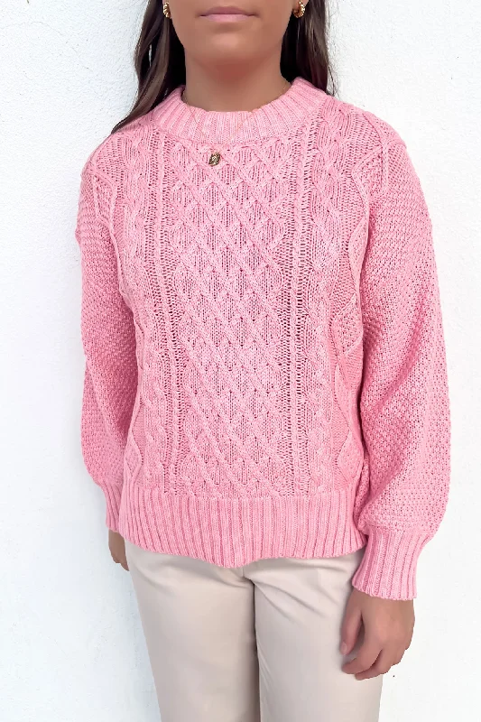 Rue Knit Sweater Pink Iron Safe Non-Iron Wrinkle Free