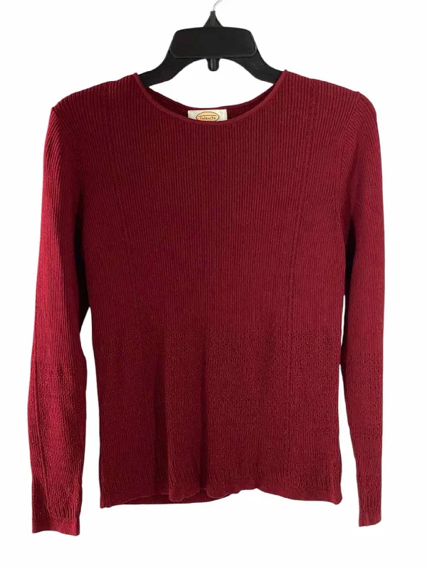 Talbots Size S Red Sweater Hooded Sweater Collared Sweater Shawl Collar