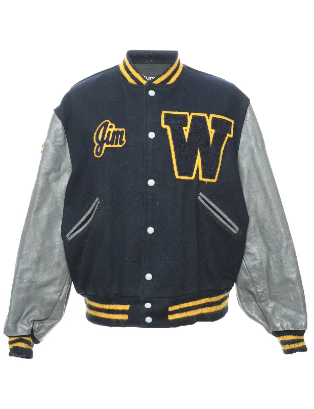 Navy Team Jacket - XL Hoodie Zip-Up Jacket Button-Up Jacket