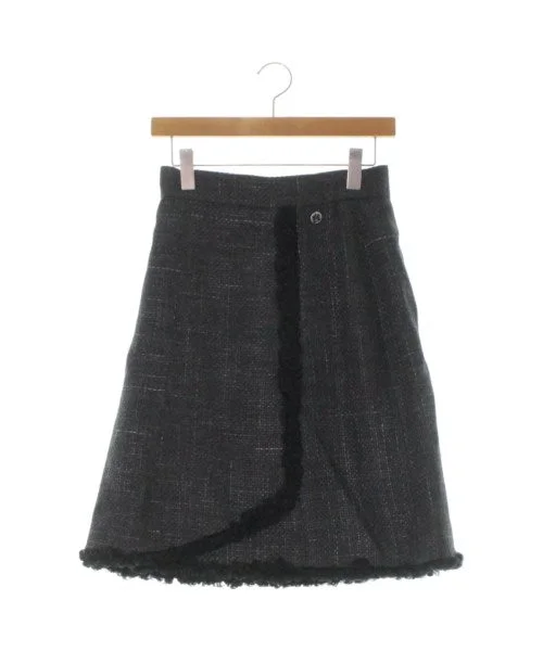 CHANEL Knee length skirts satin skirt smooth
