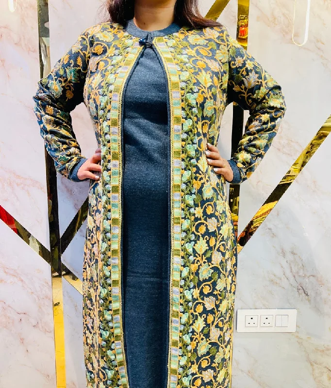 Beautiful Kashmiri winter 🥶 Ready made jacket suit Collared Jacket Crew Neck Jacket Turtle Neck Jacket